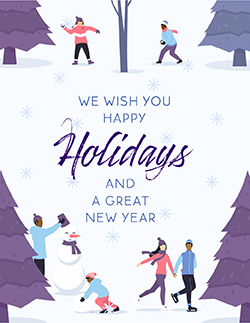 We wish you happy holidays and a great new year!